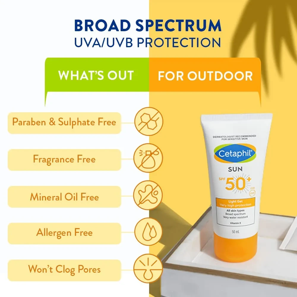 Cetaphil Sun SPF 50+ Very High Protection Light Gel 50ml INDIAN - Image 4