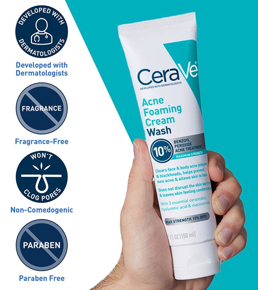 CeraVe Acne Foaming Cream Cleanser (150ml) - Image 2
