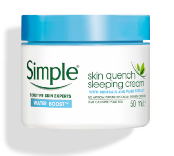 Simple Water Boost Skin Quench Sleeping Cream 50ml